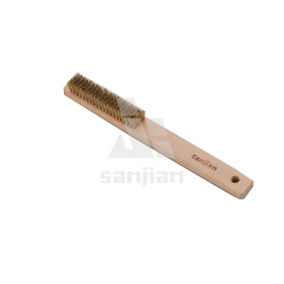 The Newest Style Brass Wire Brush with Wooden Handle, Steel Wire Brush Cleaning Brush (SJIE3077)