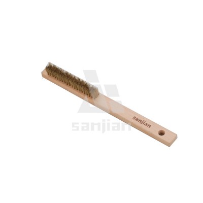 Brass Wire Brush with Wooden Handle Cleaning Brush (SJIE3075)