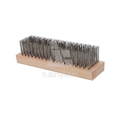 The Newest Block Handle Style Steel Wire Brush with Wooden Handle, Steel Wire Brush Cleaning Brush (SJIE3025)