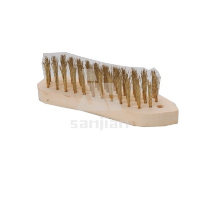 The Newest Block Handle Style Steel Wire Brush with Wooden Handle, Steel Wire Brush Cleaning Brush (SJIE3053)