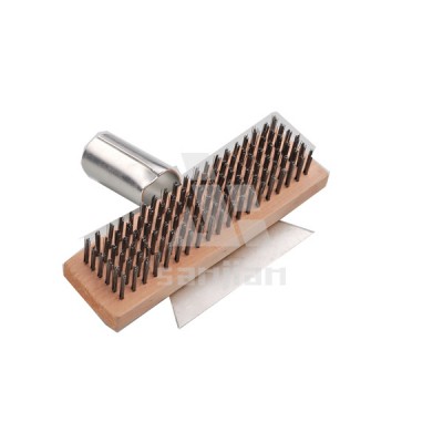 Steel Wire Brush with Wooden Handle