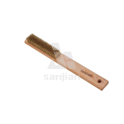 The Newest Style Brass Wire Brush with Wooden Handle, Steel Wire Brush Cleaning Brush (SJIE3078)