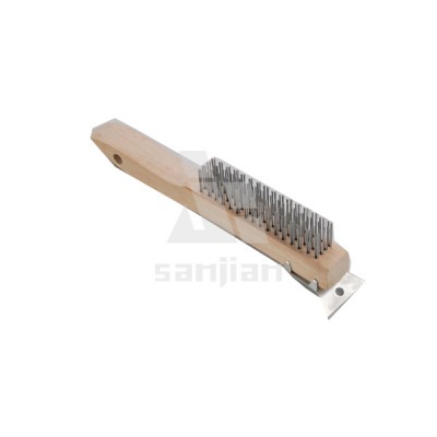 The Newest American Style Steel Wire Brush with Wooden Handle, Wire Brush Brass Wire Brush (SJIE3023)