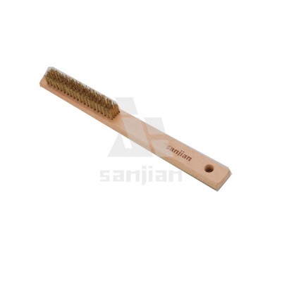 The Newest Style Brass Wire Brush with Wooden Handle, Steel Wire Brush Cleaning Brush (SJIE3076)