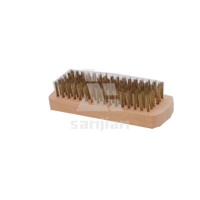 The Newest Japan Style Brass Wire Brush with Wooden Handle, Steel Wire Brush Cleaning Brush (SJIE3111)