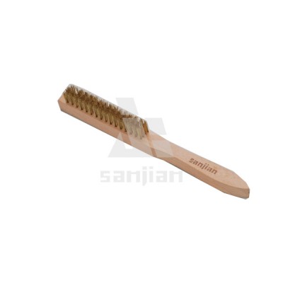 The Newest Style Brass Wire Brush with Wooden Handle, Steel Wire Brush Cleaning Brush (SJIE3080)